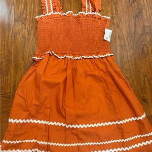 TCEC Vibrant Orange Dress with White Accents
